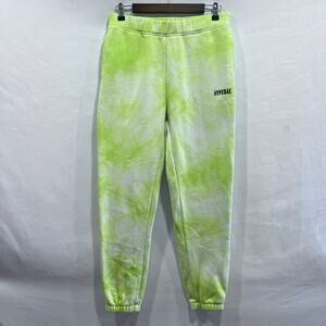 HYPEBAE Tie Dye Lime Green Jogger Sweatpants Size Small